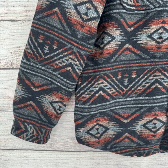 Jachs New York Southwest Aztec Sherpa Lined Shacket Jacket Mens M Black Blue - Picture 13 of 14